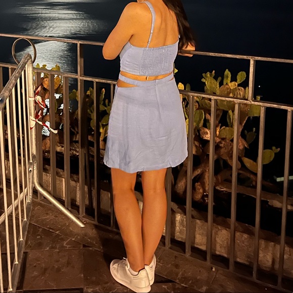 BLUE two piece Abercrombie linen set great for festival season - Picture 6 of 6